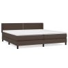 Boxspring met matras kunstleer bruin 200x200 cm