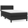 Boxspring met matras kunstleer zwart 100x200 cm