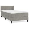 Boxspring met matras fluweel lichtgrijs 80x200 cm