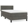 Boxspring met matras fluweel donkergrijs 90x200 cm