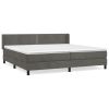 Boxspring met matras fluweel donkergrijs 200x200 cm