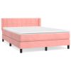 Boxspring met matras fluweel roze 140x190 cm