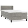 Boxspring met matras fluweel lichtgrijs 90x200 cm