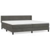 Boxspring met matras fluweel donkergrijs 200x200 cm