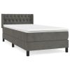 Boxspring met matras fluweel donkergrijs 100x200 cm