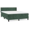 Boxspring met matras fluweel donkergroen 140x190 cm