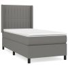 Boxspring met matras stof donkergrijs 100x200 cm