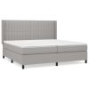 Boxspring met matras stof lichtgrijs 200x200 cm