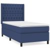 Boxspring met matras stof blauw 100x200 cm