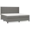 Boxspring met matras stof donkergrijs 200x200 cm