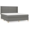 Boxspring met matras stof donkergrijs 180x200 cm