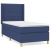 Boxspring met matras stof blauw 100x200 cm