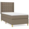 Boxspring met matras stof taupe 90x190 cm