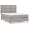 Boxspring met matras stof lichtgrijs 140x200 cm