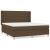 Boxspring met matras stof donkerbruin 180x200 cm