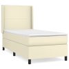 Boxspring met matras kunstleer crèmekleurig 80x200 cm