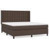 Boxspring met matras kunstleer bruin 160x200 cm