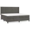 Boxspring met matras fluweel donkergrijs 200x200 cm