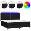 Boxspring met matras en LED stof zwart 200x200 cm
