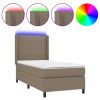 Boxspring met matras en LED stof taupe 90x190 cm