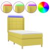 Boxspring met matras en LED stof groen 80x200 cm