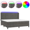 Boxspring met matras en LED fluweel donkergrijs 200x200 cm