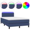 Boxspring met matras en LED stof blauw 120x200 cm