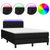 Boxspring met matras en LED stof zwart 120x200 cm