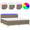 Boxspring met matras en LED stof taupe 180x200 cm