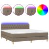 Boxspring met matras en LED stof taupe 180x200 cm