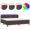 Boxspring met matras en LED kunstleer bruin 200x200 cm