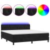 Boxspring met matras en LED fluweel zwart 180x200 cm