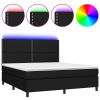 Boxspring met matras en LED stof zwart 180x200 cm