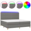 Boxspring met matras en LED stof donkergrijs 200x200 cm