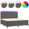 Boxspring met matras en LED fluweel donkergrijs 200x200 cm