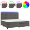 Boxspring met matras en LED fluweel donkergrijs 200x200 cm