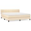 Boxspring met matras stof crèmekleurig 180x200 cm