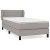 Boxspring met matras stof lichtgrijs 90x190 cm