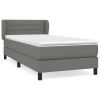 Boxspring met matras stof donkergrijs 100x200 cm