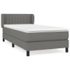 Boxspring met matras stof donkergrijs 100x200 cm