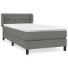 Boxspring met matras stof donkergrijs 90x190 cm