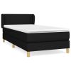 Boxspring met matras stof zwart 80x200 cm
