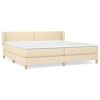Boxspring met matras stof crèmekleurig 200x200 cm