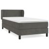 Boxspring met matras fluweel donkergrijs 80x200 cm
