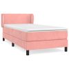Boxspring met matras fluweel roze 90x200 cm