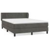 Boxspring met matras fluweel donkergrijs 140x200 cm