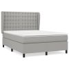 Boxspring met matras stof lichtgrijs 140x190 cm