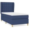 Boxspring met matras stof blauw 80x200 cm