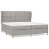 Boxspring met matras stof lichtgrijs 200x200 cm