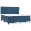 Boxspring met matras fluweel donkerblauw 180x200 cm